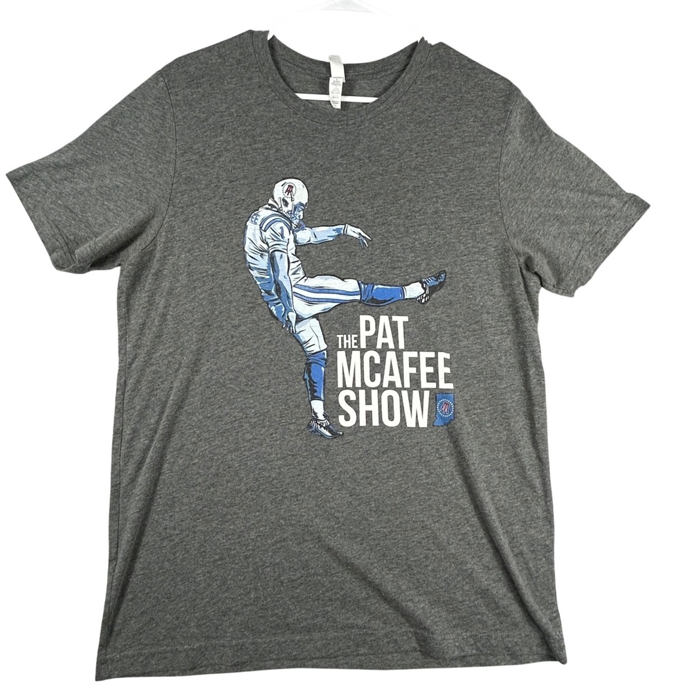 Barstool Sports The Pat McAfee Show Gray Graphic T-Shirt Mens Large NFL Colts